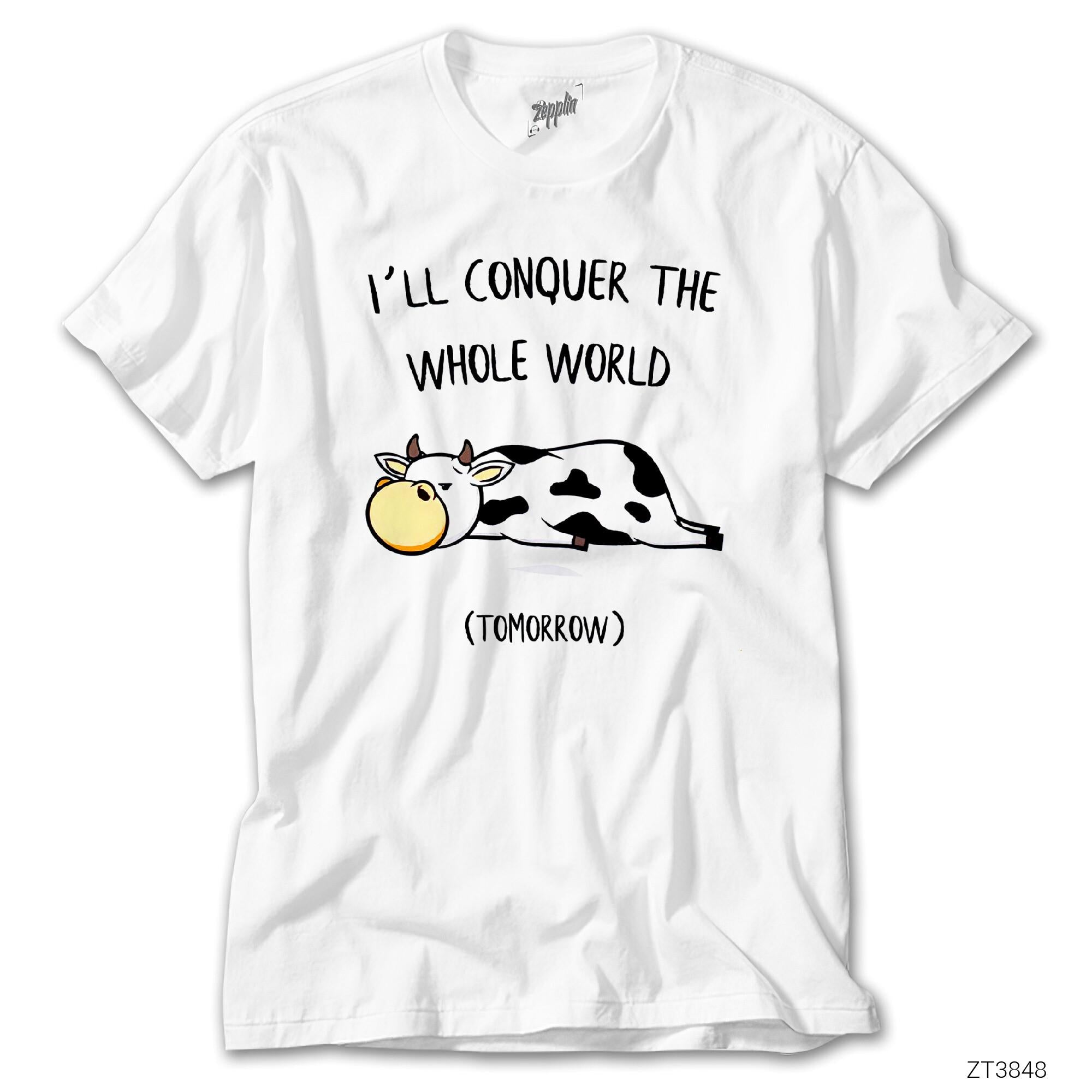 Tomorrow Cow İnek Beyaz Tişört