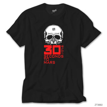 30 Seconds To Mars Skull Siyah Tişört