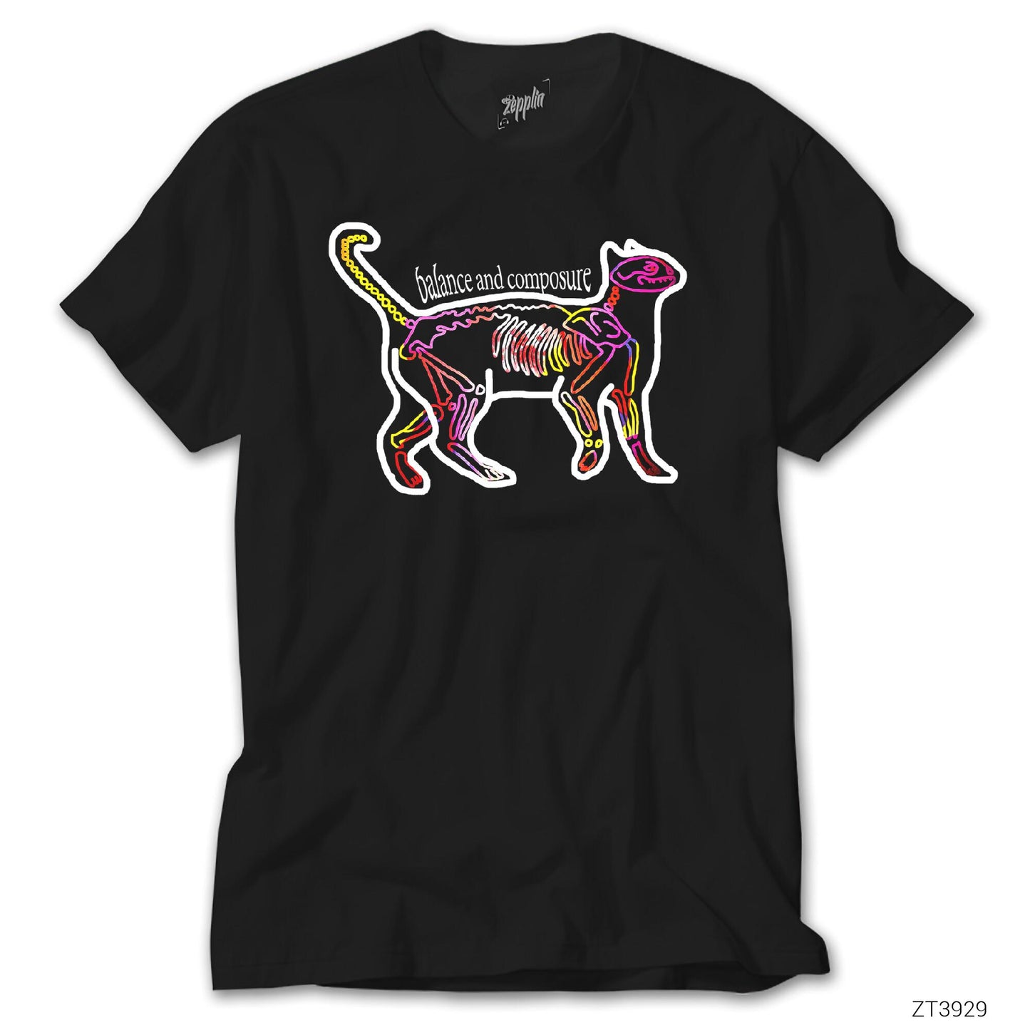Balance and Composure Cat Siyah Tişört