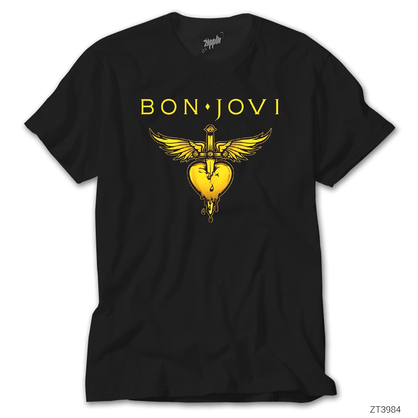 Bon Jovi Gold Hearth Siyah Tişört