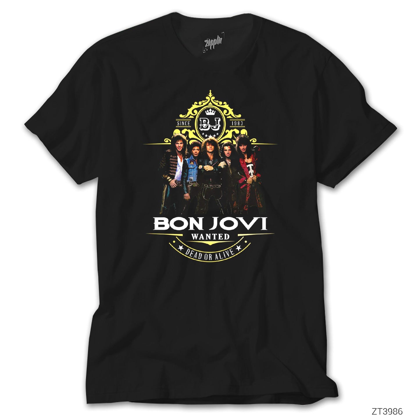 Bon Jovi Wanted 1983 Siyah Tişört