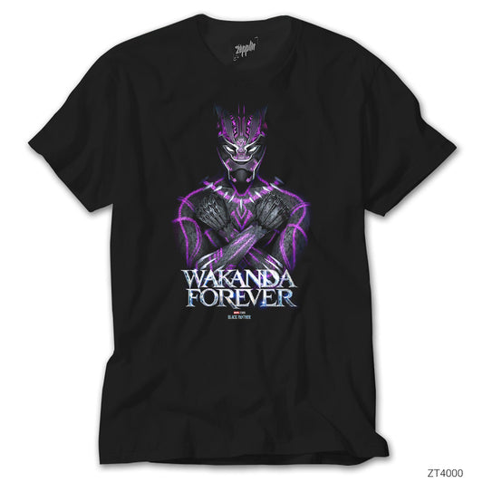 İndirimli Black Panther Wakanda Forever Power Siyah Tişört