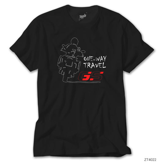 BMW GS 1200 One Way Travel Siyah Tişört
