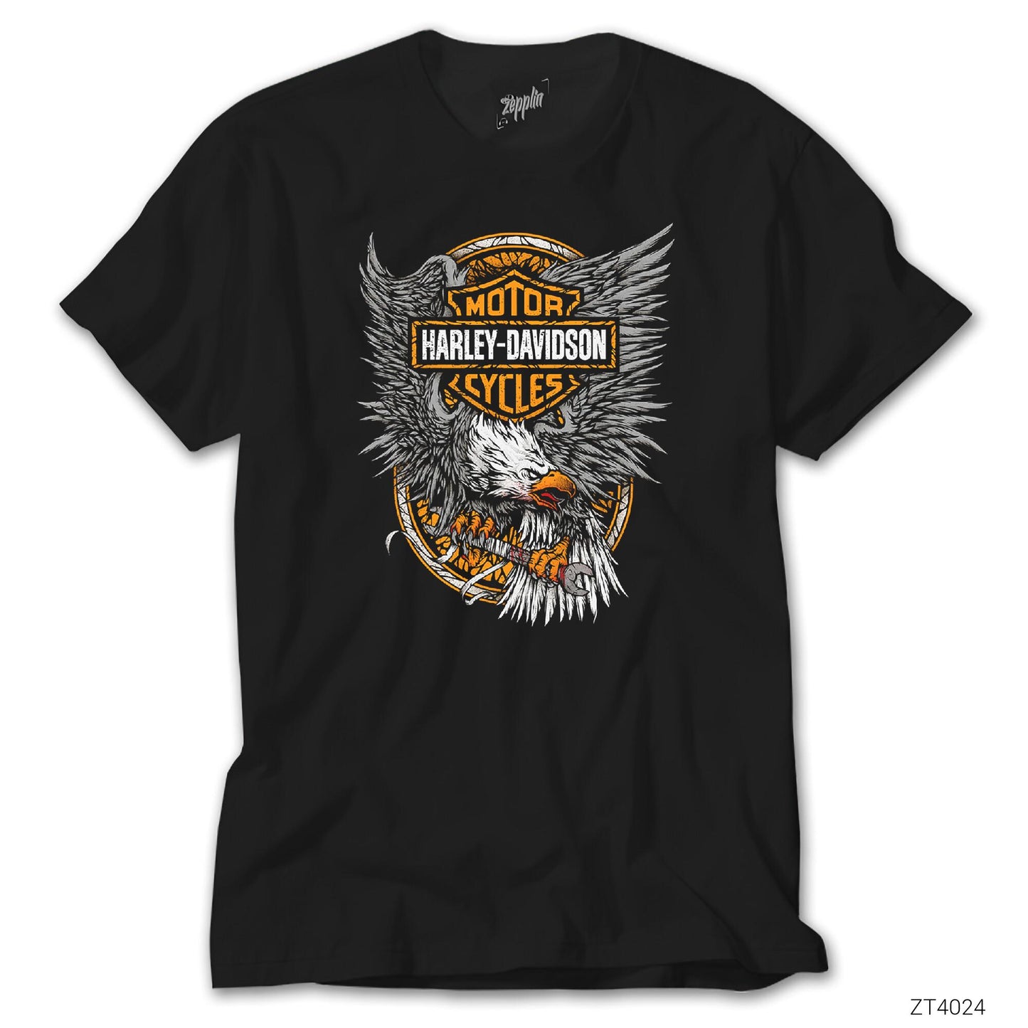 İndirimli Harley Davidson Engineer Eagle Siyah Tişört