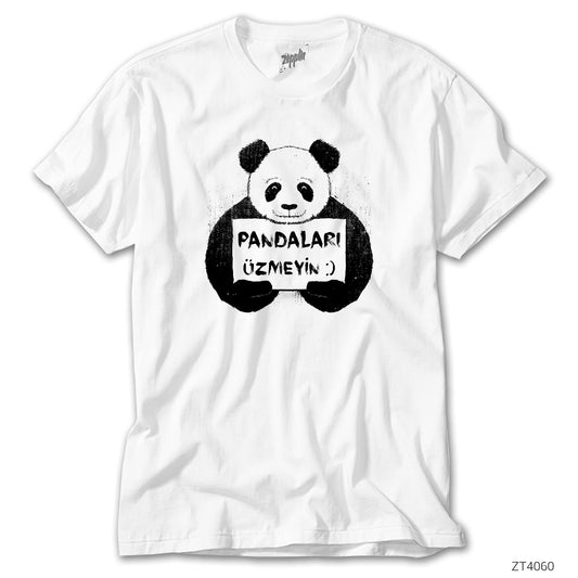 Pandaları Üzmeyin Beyaz Tişört