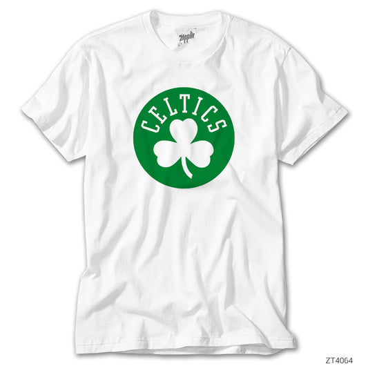 İndirimli Boston Celtics Yonca Logo Beyaz Tişört
