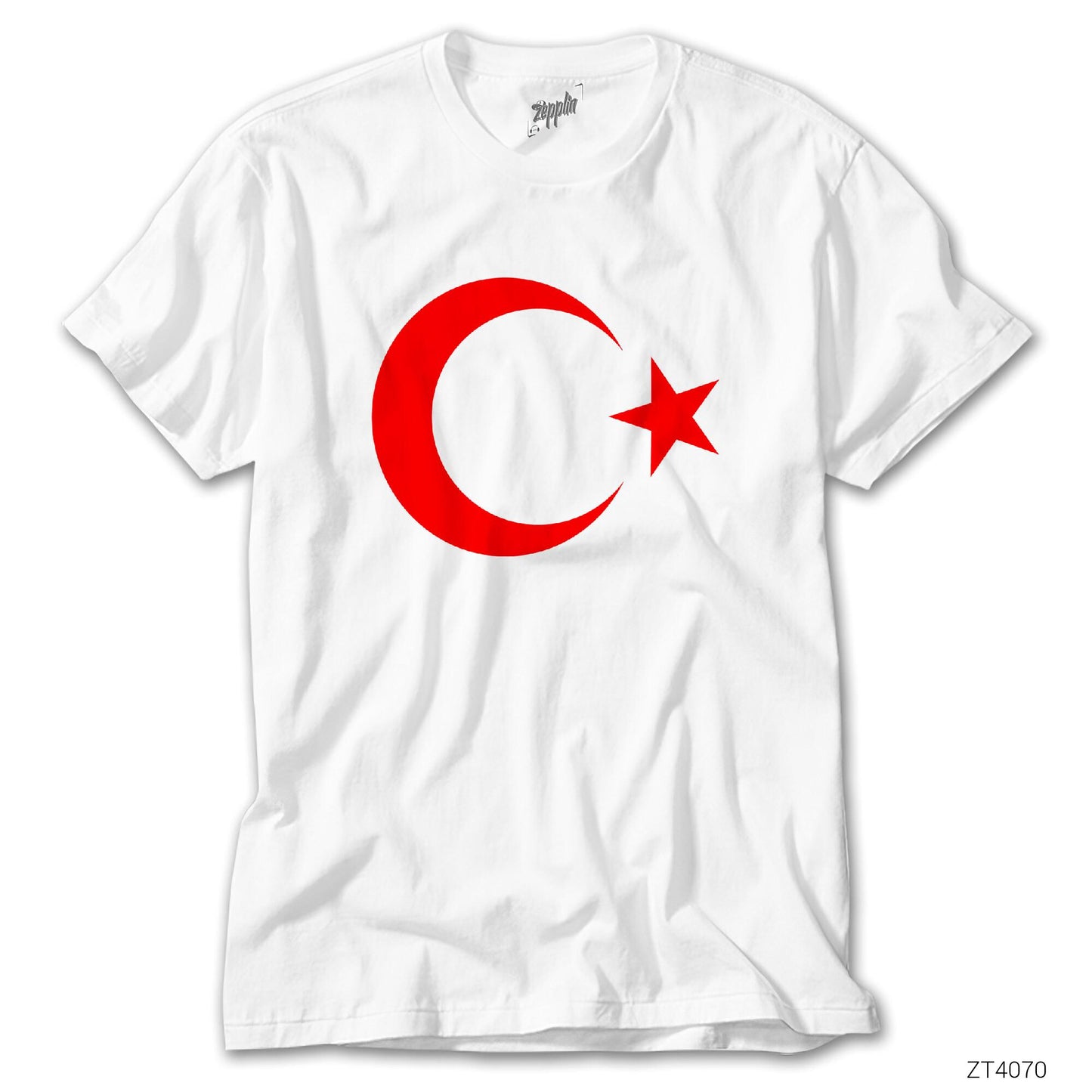 Ay Yıldız Beyaz Beyaz Tişört