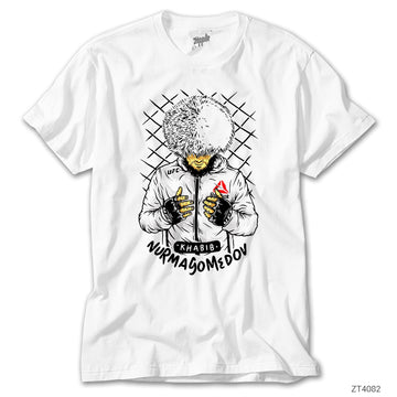 UFC Khabib Nurmagomedov Cartoon Beyaz Tişört