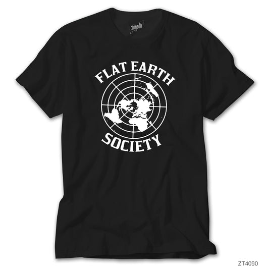 Flat Eart Socıety Siyah Tişört