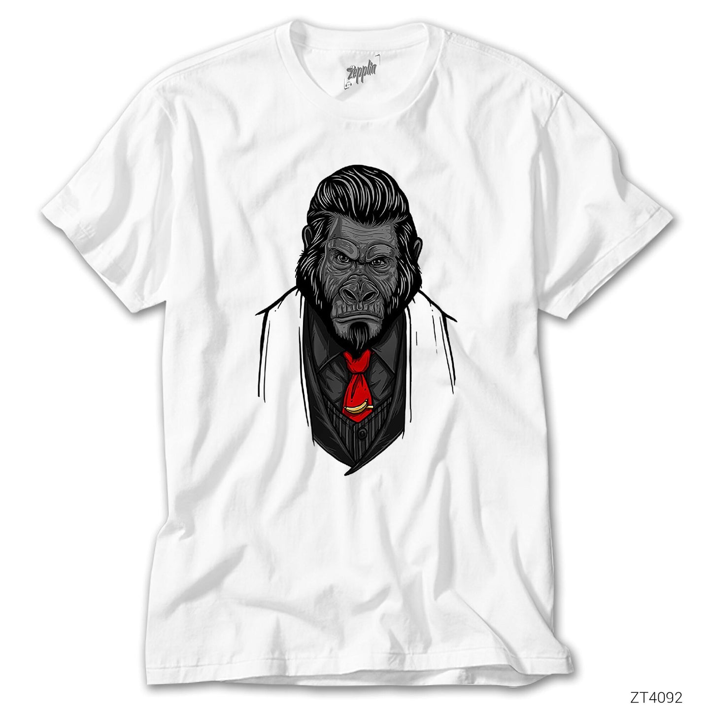 Goril İllüstrasyon Beyaz Tişört