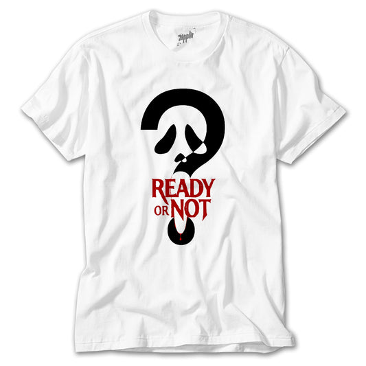 Scream Ready Or Not Beyaz Tişört