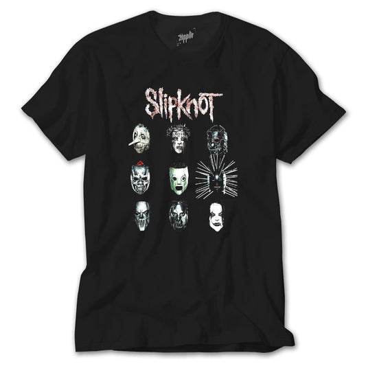Slipknot Group Face Siyah Tişört