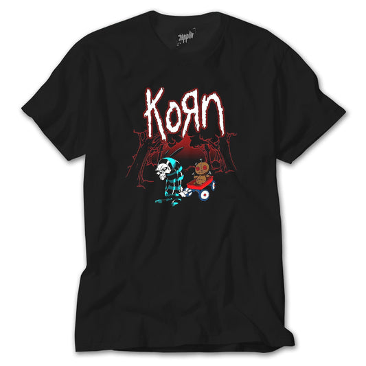 Korn Red Skull Siyah Tişört