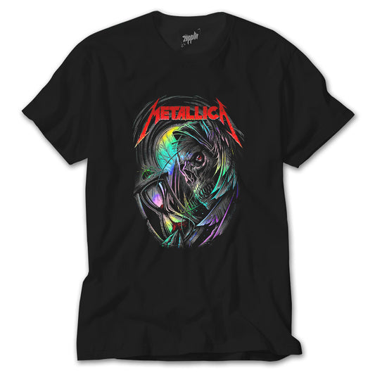 Metallica Rainbow Skull Time Siyah Tişört