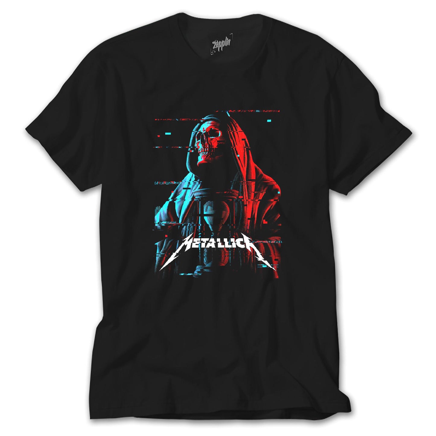 Metallica Red Blue Siyah Tişört