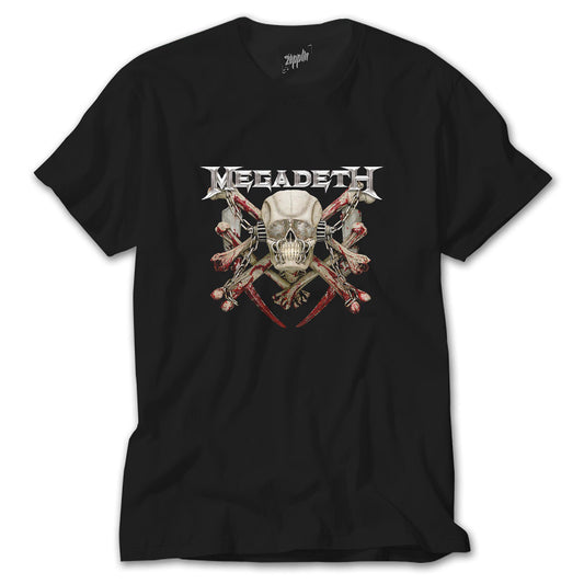 İndirimli Megadeth Skull Siyah Tişört