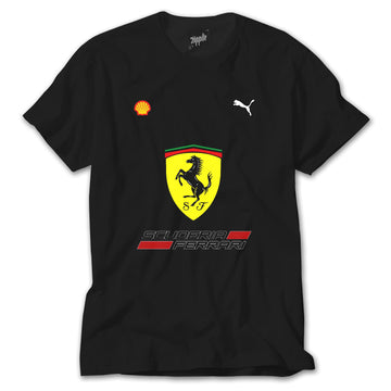 F1 Ferrari Siyah Tişört