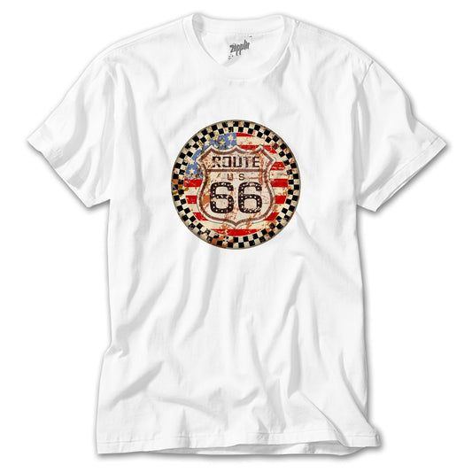 Route66 US Beyaz Tişört
