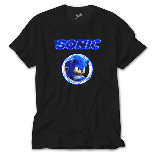 Sonic Light Circle Siyah Tişört