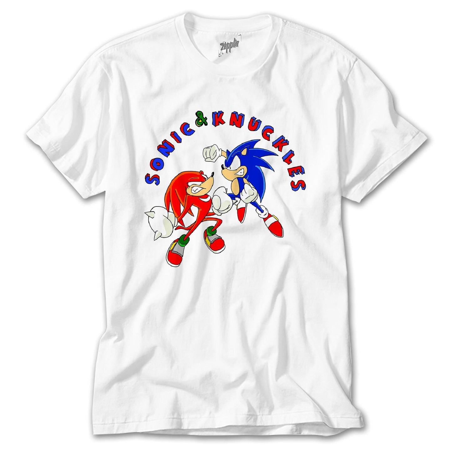 Sonic and Knuckles Fighting Beyaz Tişört