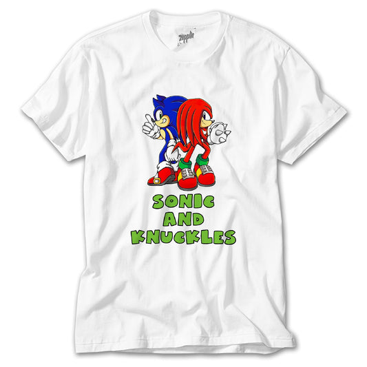 Sonic and Knuckles Beyaz Tişört
