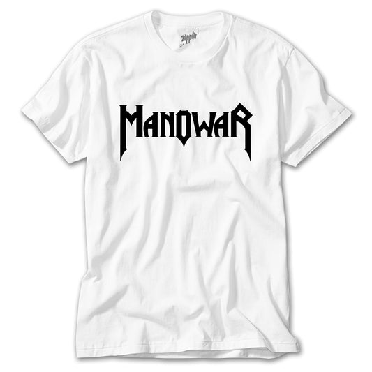 Manowar Logo Classic Beyaz Tişört