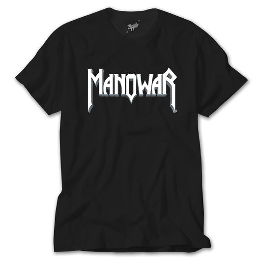 Manowar Logo Classic 2 Siyah Tişört