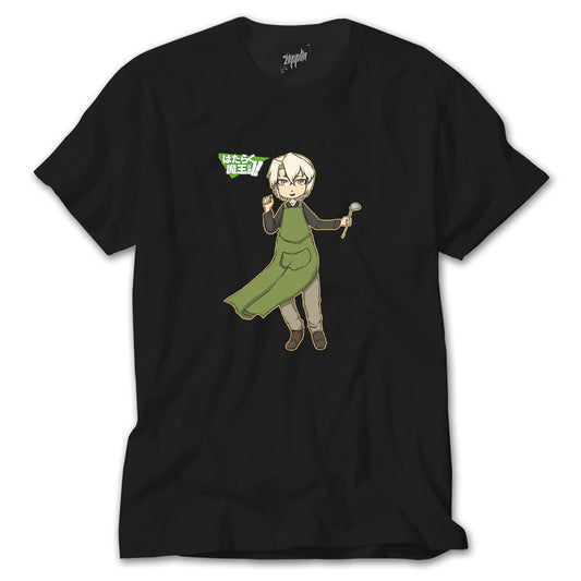 Hataraku Maou Sama Shirou Ashiya Siyah Tişört