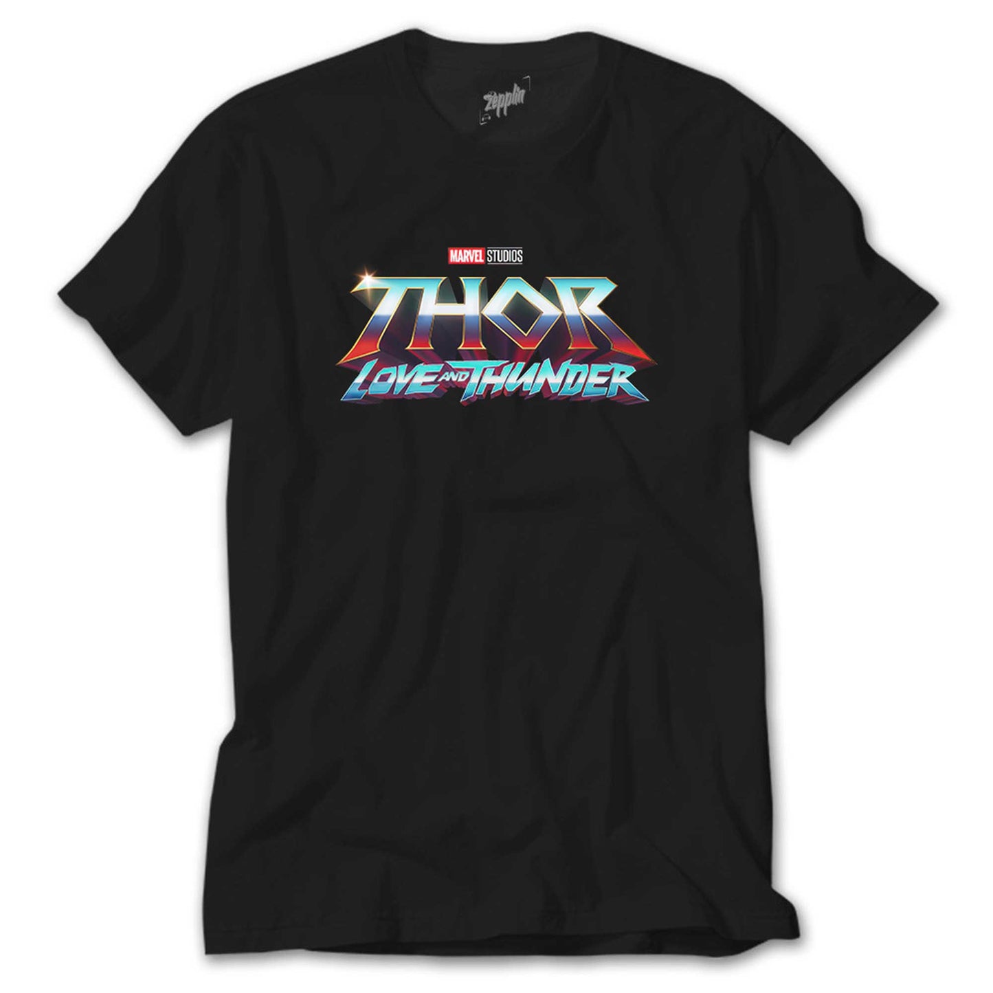 Thor Love And Thunder Logo Blue Siyah Tişört