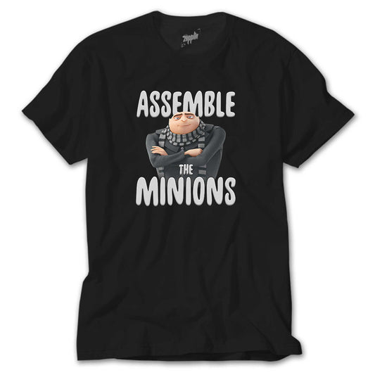 Minions Assemble The Minions Siyah Tişört