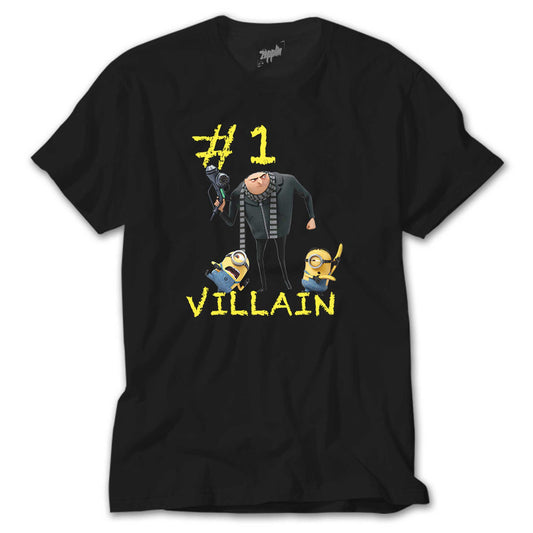 Minions And Gru Villain Siyah Tişört
