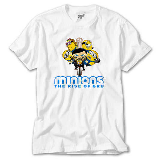 Minions Ride Bikes Beyaz Tişört