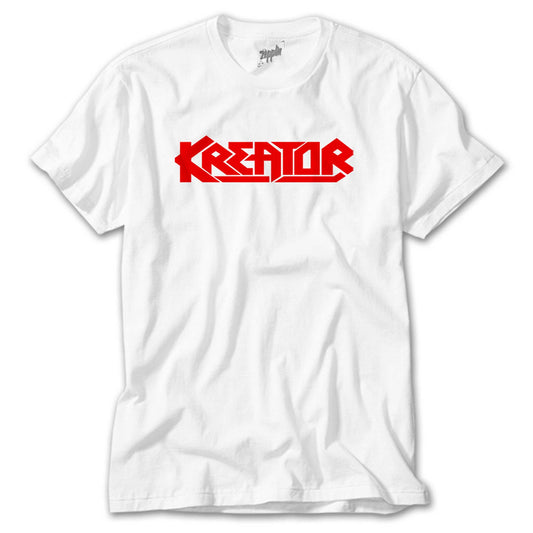 Kreator Logo Red Beyaz Tişört