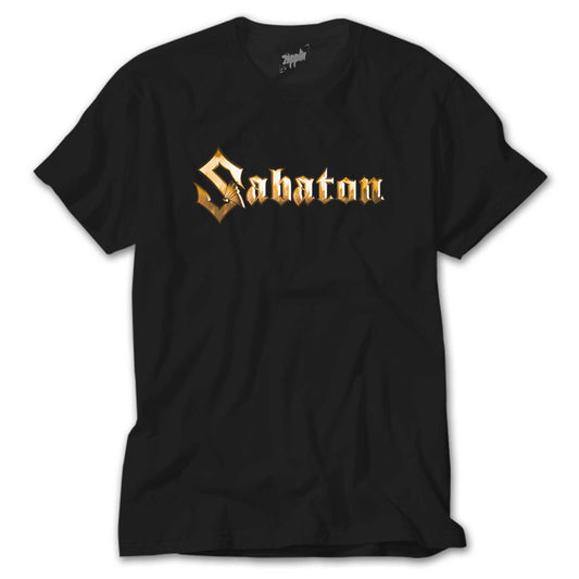 Sabaton Logo Gold Siyah Tişört