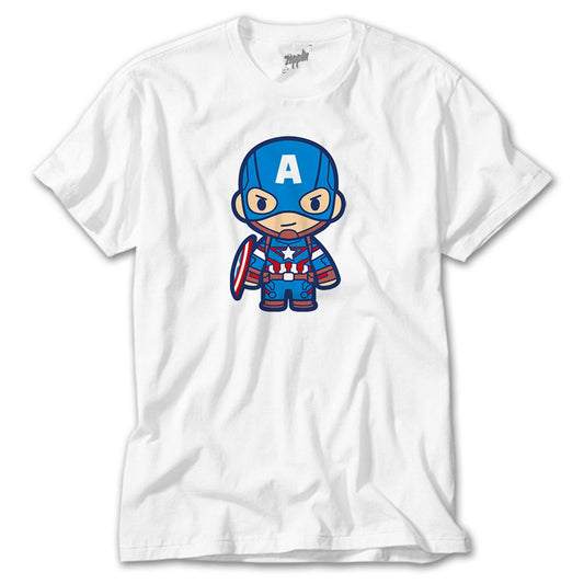 Captain America Animation Beyaz Tişört