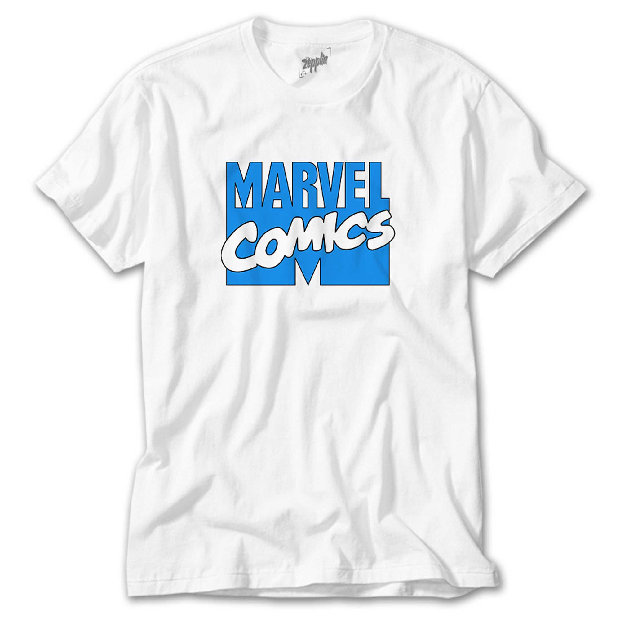 Marvel Comics Blue Logo Beyaz Tişört