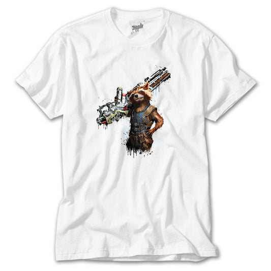 Rocket Raccoon Body Beyaz Tişört