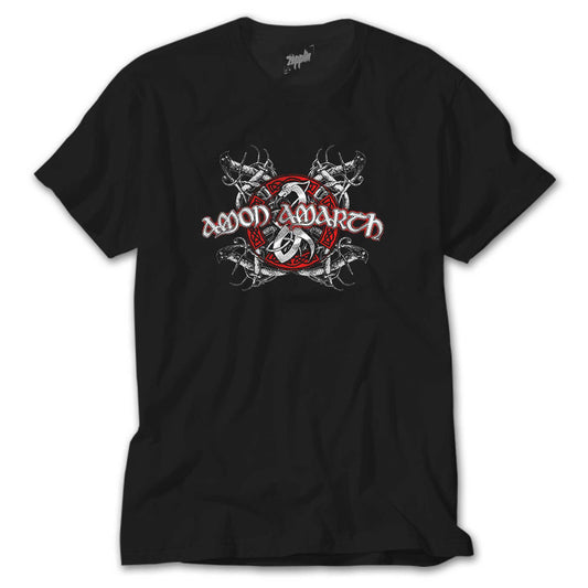 Amon Amarth Black and Red Siyah Tişört