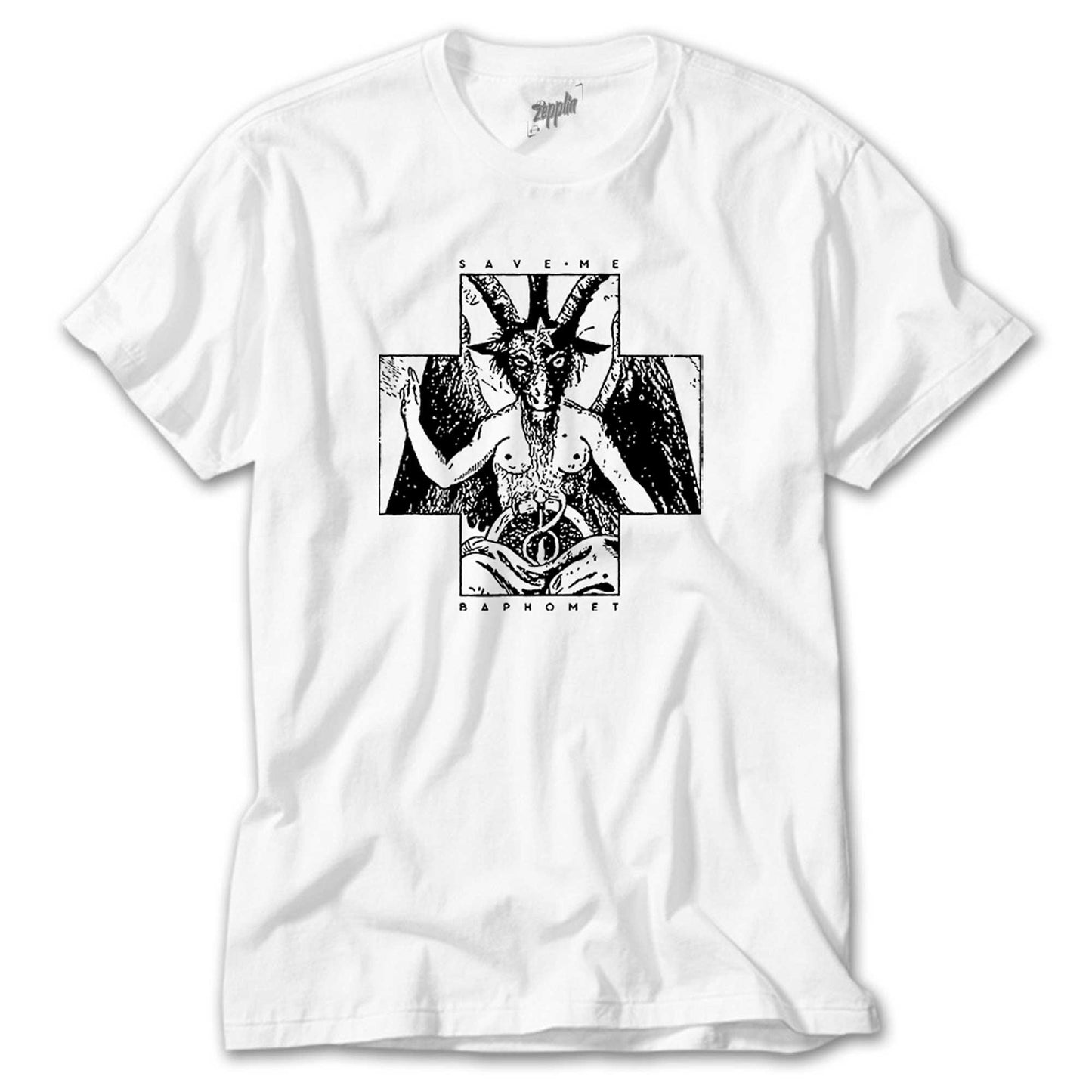 Baphomet Save Me Beyaz Tişört