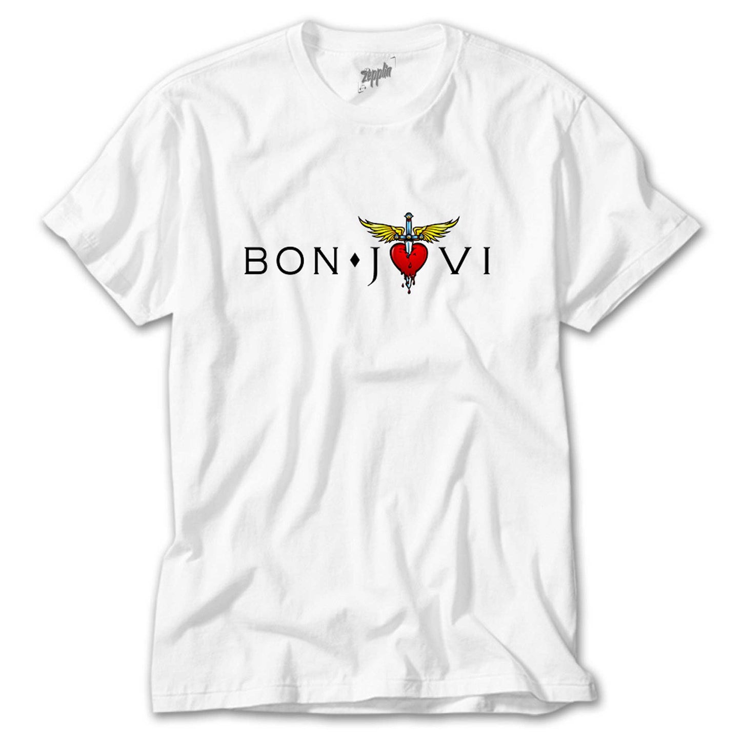 İndirimli Bon Jovi in Heart Beyaz Tişört