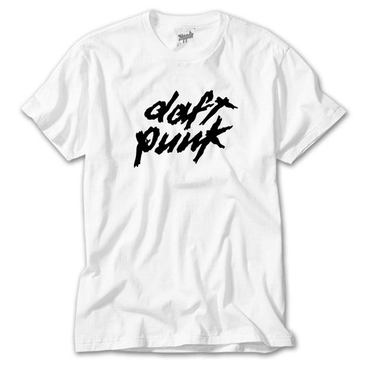 Daft Punk Logo Classic 2 Beyaz Tişört