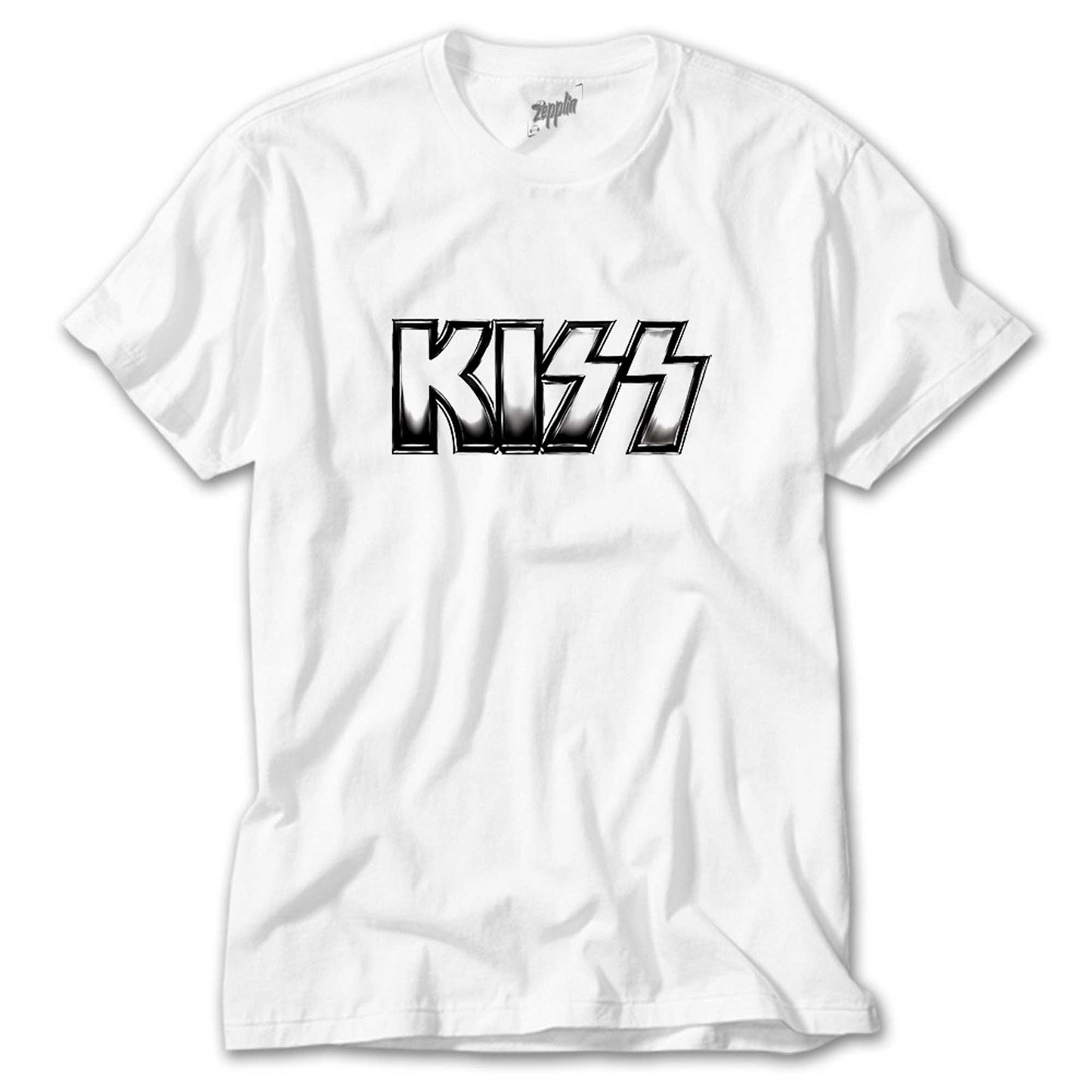 Kiss Metalic Logo Beyaz Tişört