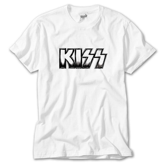 Kiss Metalic Logo Beyaz Tişört