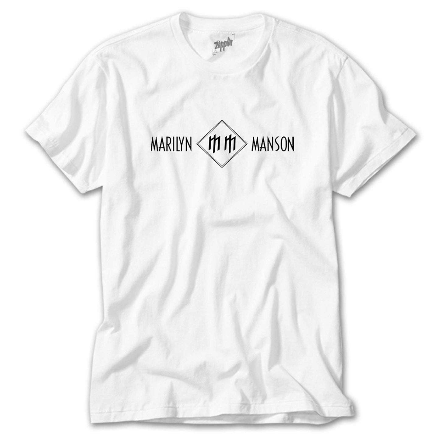 Marilyn Manson Logo and Text Beyaz Tişört