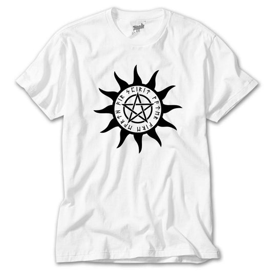 Pentagram Sun Star Beyaz Tişört