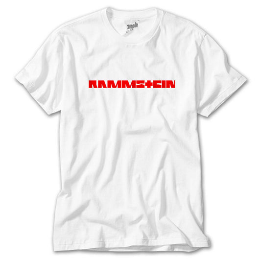 Rammstein Text Red Beyaz Tişört