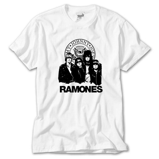 Ramones Logo and Group Beyaz Tişört