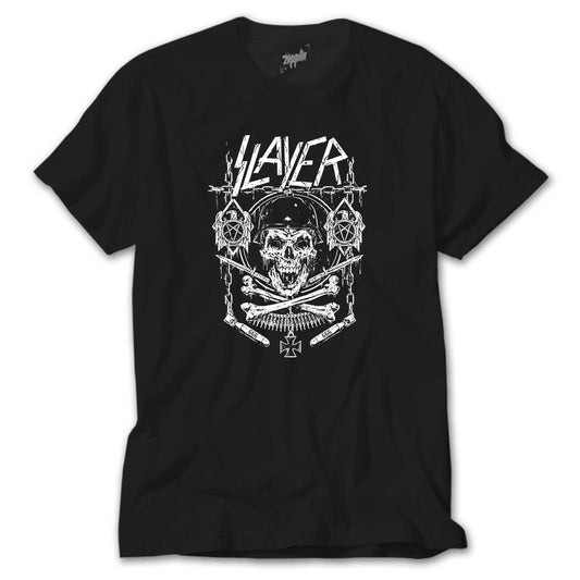 Slayer Gun and Chain Siyah Tişört