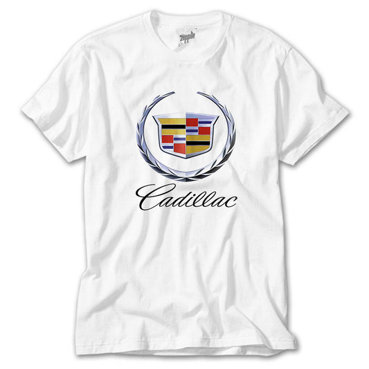 Cadillac Logo Beyaz Tişört