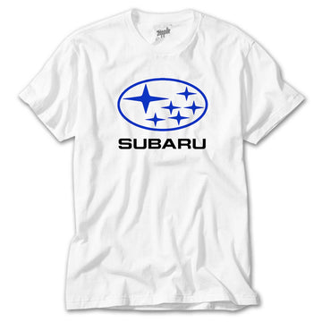 Subaru Logo Stars Beyaz Tişört